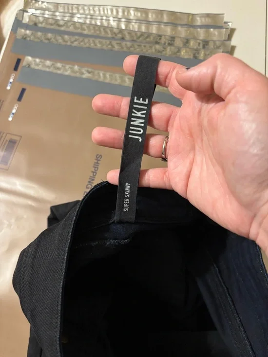 Kill City Women's Black Super Skinny Junkie Jeans Size 27 Front Zip Ankle Grunge - Picture 10 of 13